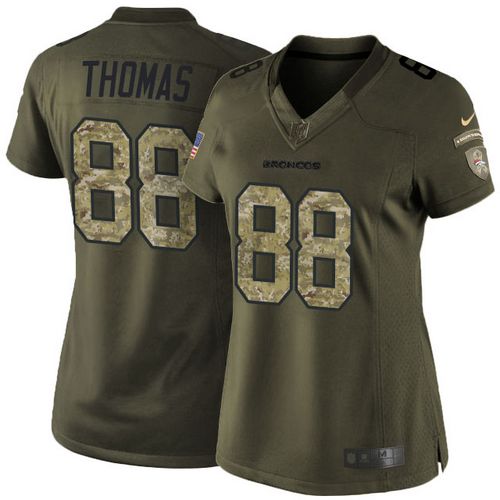 Nike Broncos #88 Demaryius Thomas Green Women's Stitched NFL Limited Salute to Service Jersey